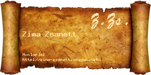 Zima Zsanett névjegykártya